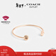 蔻馳（COACH）【新年禮物】【專(zhuān)享直降】奧萊女士手鐲時(shí)尚首飾百搭禮物 開(kāi)口式圓形手鐲 玫瑰金色