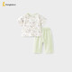 童泰（TONGTAI）寶寶短袖套裝夏季純棉嬰兒衣服兒童上衣七分褲家居服綠色90cm