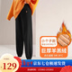 蘿美醬冬季羊羔絨加絨加厚運動(dòng)小腳褲子女秋冬衛褲2025新款外穿休閑棉褲 羊羔絨黑色小個(gè)子款 2XL 【建議131-145斤】