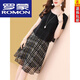 羅蒙（ROMON）重磅真絲連衣裙女25年新款夏裝遮肚子寬松顯瘦小個(gè)子假兩件裙子女 L 【建議105-115斤】