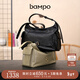 半坡飾族新款升升包原創(chuàng  )設計五金單肩斜挎包頭層牛皮軟包大氣輕奢女包新年 墨碳黑930S 中包