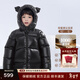 高梵兒童羽絨服黑金5.0鵝絨服男女童寶寶輕薄短款面包服保暖羽絨外套 YT黑色-小貓耳朵 100 【飛天鵝絨】