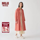 MUJI IDEE 女式 平紋 長(cháng)款外套 風(fēng)衣大衣女春秋  GAD01C4S 紅色 M （155/80A）