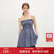 范思藍恩抹胸傘狀打攬連衣裙女2025夏新款經(jīng)典藏青格紋裙子2520 藏青格子 XS