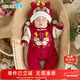 優(yōu)奇新生嬰兒衣服寶寶喜慶過(guò)年拜新年連體衣加絨保暖滿(mǎn)月百日周歲服