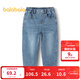 巴拉巴拉童裝男童褲子兒童秋裝牛仔褲大童休閑長(cháng)褲 牛仔中藍88201 165 cm