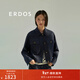 ERDOS 棉麻混紡牛仔褂箱型短款休閑寬松落肩減齡女短外套 經(jīng)典藍 165/84A/M