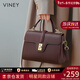 viney新款手提包包女包牛皮斜挎包大容量生日新年禮物送女友老婆 【深咖色】高檔實(shí)用輕奢媽媽包中年 時(shí)尚品牌百搭休閑單肩包