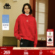 卡帕（Kappa）背靠背馬年新款套頭帽衫女復古運動(dòng)新年紅色衛衣長(cháng)袖K0E22MT38