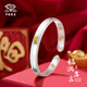 中國珠寶（Sino gem）銀手鐲女款純足銀實(shí)心鐲子正品銀飾生日禮物送老婆媽媽女友32±1g