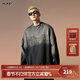 BJHG不計后果秋季新款重工藝刺繡漸變水洗衛衣男寬松圓領(lǐng)上衣外套潮 煙灰黑 2XL XXL (160-200斤）