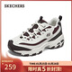 斯凱奇（Skechers）新年禮物黑白金加絨老爹鞋女厚底增高百搭舒適保暖運動(dòng)鞋896268