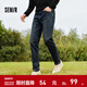 森馬（Semir）森柔牛仔|牛仔褲男款磨毛小腳褲子通勤基礎百搭冬季長(cháng)褲青年 牛仔藍灰88401 31