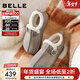 百麗（Belle）復古厚底增高勃肯鞋女冬季新款商場(chǎng)款加毛保暖毛單鞋E6D1DDM5 灰色 37 (235mm)