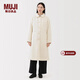 MUJI 女式 蓬松棉服立領(lǐng)大衣 外套女款冬裝長(cháng)款冬季女裝棉衣衣服 象牙色 M (160/84A)