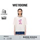 WE11DONE【明星同款】中性男女同款經(jīng)典小怪獸印花刺繡圓領(lǐng)T恤 黑色 M