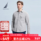 諾帝卡（NAUTICA）【商場(chǎng)同款】男裝秋冬款銀狐絨保暖柔軟休閑長(cháng)袖襯衫男WM3401 深麻灰008 M