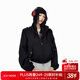 ICH MODE美式立領(lǐng)女士外套短款女春季新款流行休閑工裝夾克上衣服 黑色 L