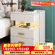 羅森（LUOSEN）巖板床頭柜簡(jiǎn)約臥室三層床頭置物架收納柜 米白