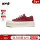 共跡gongji【范丞丞同款】厚底鞋女鞋板鞋厚底帆布鞋休閑鞋厚底帆布鞋男板鞋 復古紅【孫穎莎同款】 偏大一碼 38 （243mm）