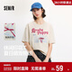 森馬（Semir）短袖t恤女中長(cháng)款萌寵花上衣25夏透氣吸濕寬松套頭衫109325100005