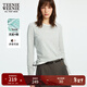Teenie Weenie【天絲棉】小熊T恤2025秋季新款收腰圓領(lǐng)長(cháng)袖上衣女 灰色 S