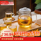 唯銘諾（WEIMINGNUO）加厚玻璃杯茶壺茶杯泡茶壺耐熱茶水分離過(guò)濾功夫茶具套裝1壺4杯