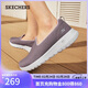 斯凱奇（Skechers）女鞋冬季軟底百搭休閑鞋厚底加絨一腳蹬健步鞋輕便運動(dòng)鞋124676