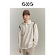GXG男裝城市通勤雙色翻領(lǐng)撞色肌理挺闊長(cháng)袖衛衣2023 米黃色 180/XL