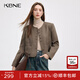KBNE咖色短外套女2025早秋新款氣質(zhì)慵懶夾克上衣套裝春秋冬外衣 淺咖色 XL