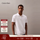 Calvin KleinJeans夏季男士刺繡ck純棉商務(wù)休閑通勤翻領(lǐng)純色短袖T恤POLO衫 YAA-月光白 L