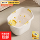 寶寶洗澡桶兒童泡澡桶嬰兒浴桶可坐沐浴桶家用浴盆嬰兒洗澡盆大號 檸檬黃大號【數顯感溫】+置物盤(pán)
