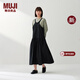 MUJI IDEE 女式 斜紋 連體裙 女裝連衣裙裙子26年春季新品 GA67CC6S 黑色 均碼 (165/88A)
