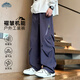 頂峰保羅（Dingfengbaoluo）男士工裝褲春季美式褶皺機能戶(hù)外徒步寬松直筒休閑褲AER62紫色L