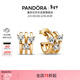 潘多拉（PANDORA）[新年禮物]愛(ài)心三重奏耳環(huán)金色三環(huán)設計別致個(gè)性送禮