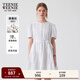 Teenie Weenie小熊女裝白色連衣裙2025年夏季新款少女感蕾絲短裙子 白色 S