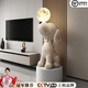 楚象比格犬落地擺件月球燈存錢(qián)罐音響客廳電視柜家居飾品喬遷新居禮品 皮紋比格犬落地擺件+白色展臺