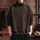 格藍鹿美式復古潮牌半高領(lǐng)男士衛衣春秋季新款套頭長(cháng)袖內搭打底上衣 咖啡 L  適合120-140斤