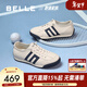 百麗（Belle）小輕甘2.0-虎牙頭休閑阿甘鞋男新款德訓運動(dòng)鞋L1043BM5 米白/藍色 40 (250mm)
