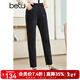 betu百圖女裝秋季牛仔褲高腰九分褲子老爹褲哈倫褲女2208T73 深灰 M