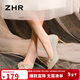 ZHR七夕高跟鞋女法式水晶婚鞋女細跟尖頭蝴蝶結單鞋女 BQ122香檳色39