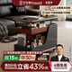 法莎蒂政府補貼客廳邊幾可移動(dòng)沙發(fā)邊桌意式極簡(jiǎn)邊柜小推車(chē)茶幾置物架 BJ3023【黑+胡桃色】.可移動(dòng)小推車(chē)邊幾