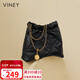 viney牛皮包包女包通勤鏈條水桶包輕奢單肩包生日禮物高級感送女友老婆