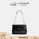 蔻馳（COACH）奧萊女士女包經(jīng)典標志ELODIE斜挎包單肩包通勤鏈條包盒子包 IM/胡桃木色/黑色