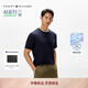 Tommy Hilfiger【涼感】26春夏新款男絲棉混紡輕薄平紋針織純色短袖T恤上衣 藏青色DW5 L （推薦：150-165斤）