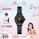 上海（SHANGHAI）女士手表女 白月光女表 全自動(dòng)機械名表 輕奢優(yōu)雅圣誕禮物3085 知性黑色鋼帶女表 【摩登系列禮盒】