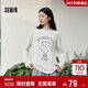森馬（Semir）長(cháng)袖T恤女秋季oversize印花蝴蝶結2025少女感套頭衫10A525101006