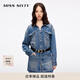MISS SIXTY2025春季新款牛仔連衣裙女單排扣長(cháng)袖假兩件設計萊賽爾 中藍 L