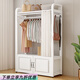 法卡威2024新款升級加厚實(shí)木臥室掛衣架簡(jiǎn)約落地置物架掛包置物架收納柜 120帶柜簾(備注顏色)