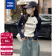 唐獅（TonLion）2025女立領(lǐng)拉鏈袖子拼接長(cháng)袖T恤 藏青 M 